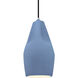Radiance Collection - Crease Pendant Ceiling Light in Polished Chrome, Black Cord, Replaceable Bulb, Sky Blue, Form+Finish+Function