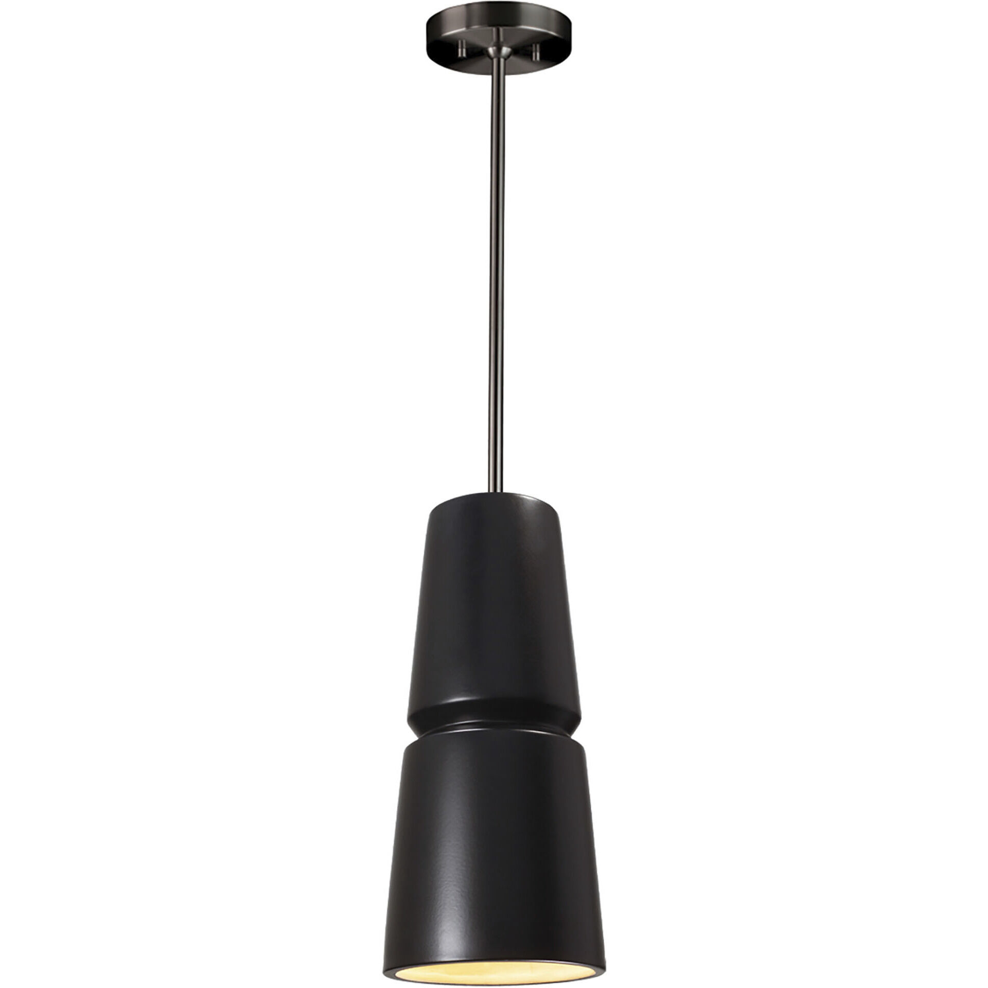 Radiance Collection 1 Light 6 inch Carbon Matte Black with Brushed Nickel Pendant Ceiling Light