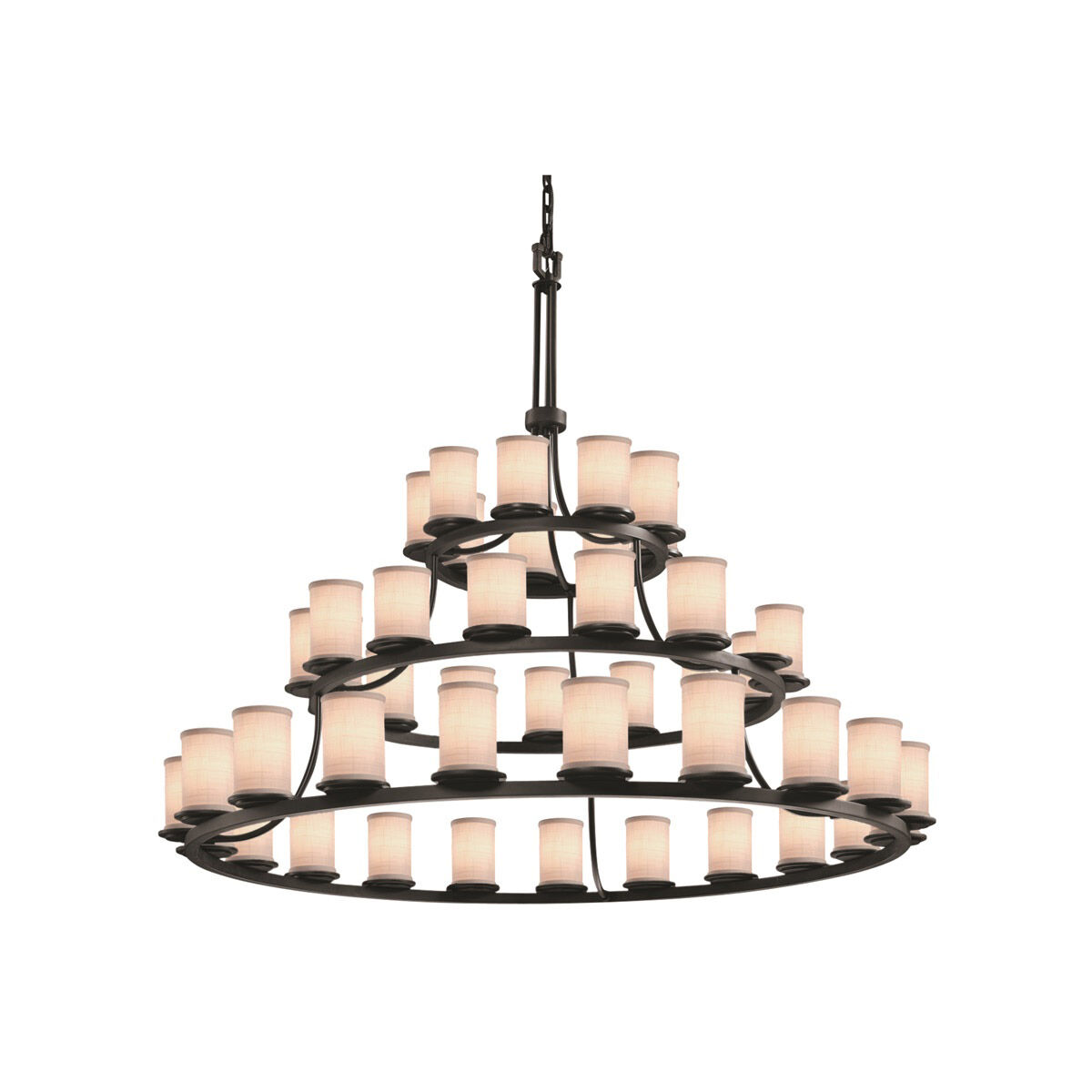 Textile LED 60 inch Matte Black Chandelier Ceiling Light