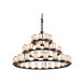 Textile LED 60 inch Matte Black Chandelier Ceiling Light