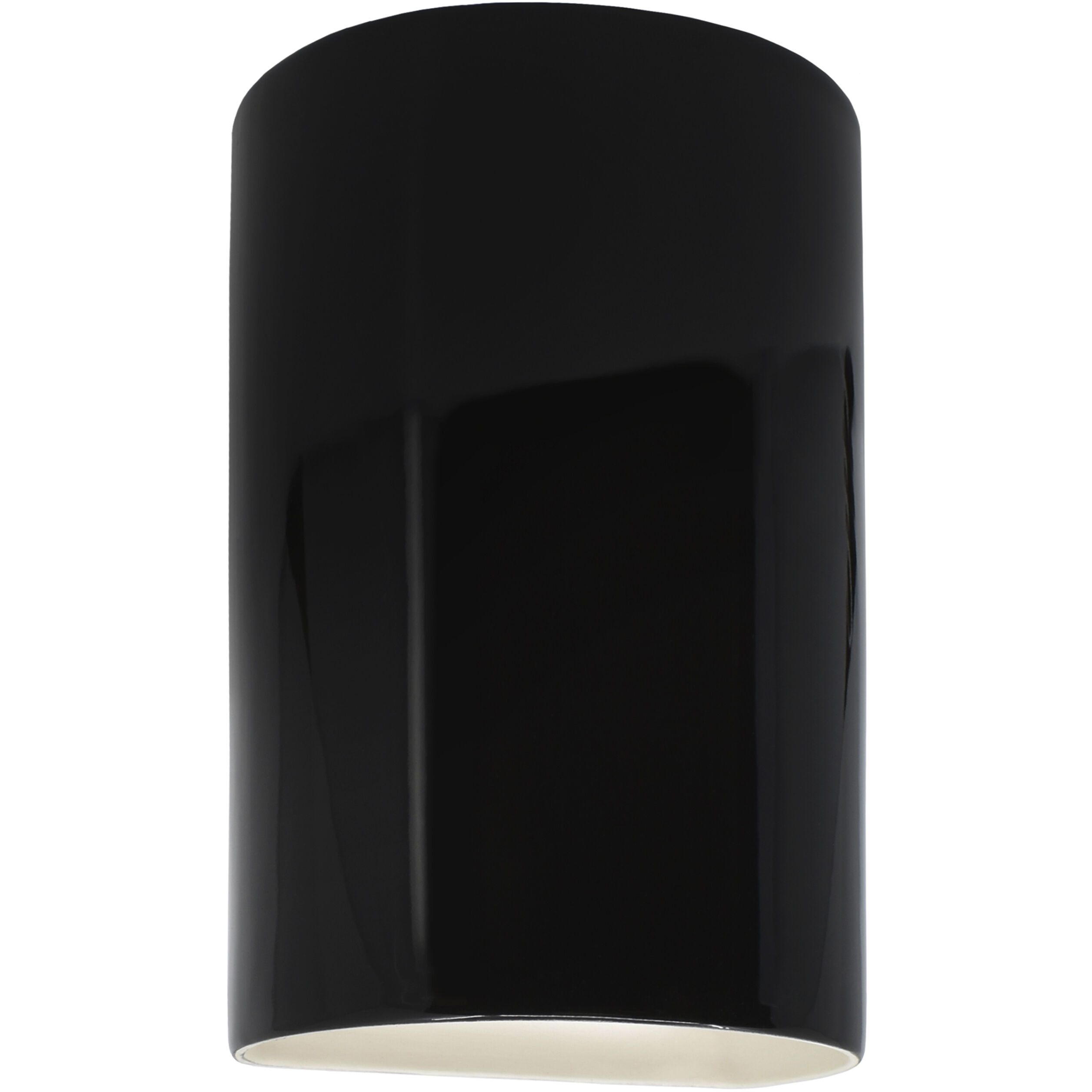 Ambiance Cylinder LED 9.5 inch Gloss Black Outdoor Wall Sconce, Small