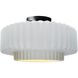 Radiance Collection - Pleated Tier 1 Light 16.5 inch Gloss White and Matte Black Semi-Flush Ceiling Light in Replaceable Bulb, Gloss White (outside and inside of fixture), 16.5W x 8H, Form+Finish+Function