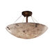 Alabaster Rocks 3 Light 21 inch Dark Bronze Semi Flush Ceiling Light in 3000 Lm LED, Pair of Square with Points, Round Bowl