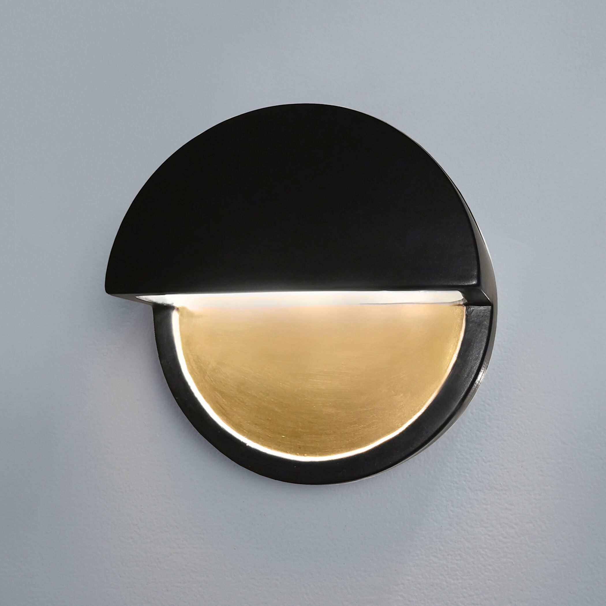 Justice Designs CER 5610 CBGD LED Wall Sconce Ambiance Carbon Matte Black w Champagne Gold