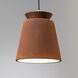 Radiance Collection - Trapezoid Pendant Ceiling Light in Brushed Nickel, Dedicated LED, Black Cord, Real Rust, Form+Finish+Function