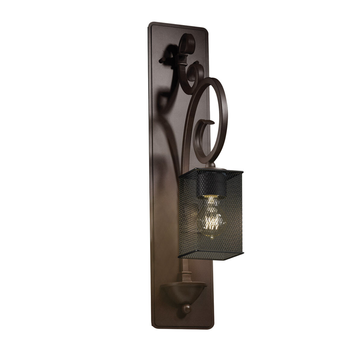 Victoria 1 Light 5 inch Dark Bronze Wall Sconce Wall Light in Square with Flat Rim