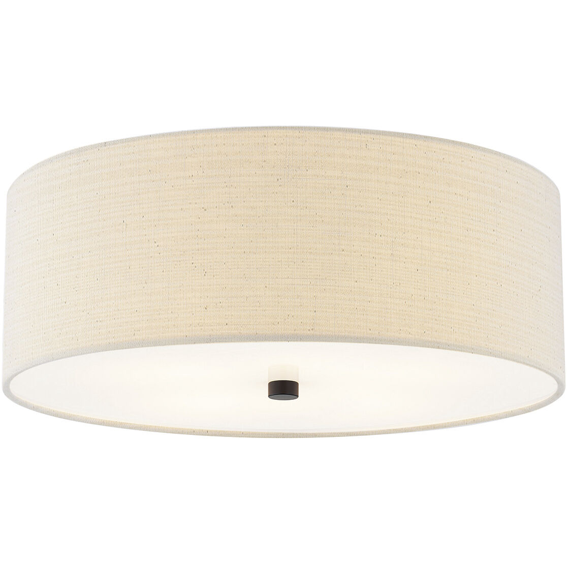 Textile Collection 4 Light 18 inch Matte Black Flush Mount Ceiling Light in Cream (CandleAria), Classic Family