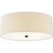 Textile Collection 4 Light 18 inch Matte Black Flush Mount Ceiling Light in Cream (CandleAria), Classic Family