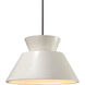 Radiance Collection - Trapezoid LED 14 inch Matte White Pendant Ceiling Light, Form+Finish+Function