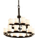 Candlearia LED 33 inch Matte Black Chandelier Ceiling Light in Amber (CandleAria), Cylinder with Melted Rim, 14700 Lm LED