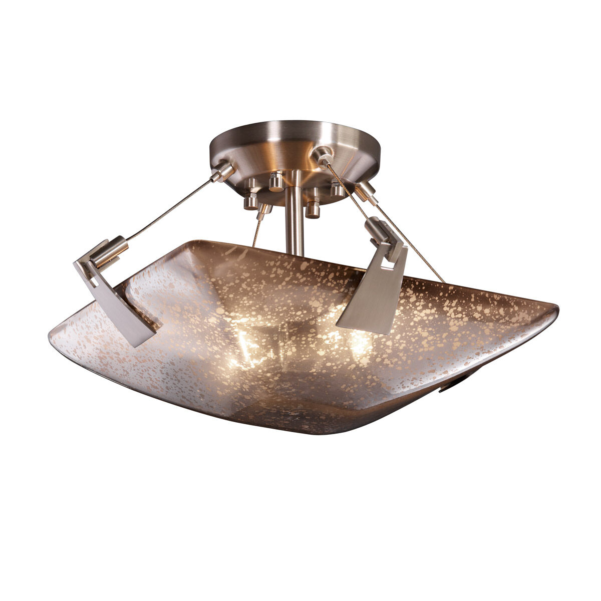 Mercury glass flush store mount ceiling light