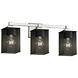Wire Mesh 3 Light 22 inch Matte Black Vanity Light Wall Light in Cylinder with Flat Rim