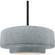 Radiance Collection - Tier Pendant Ceiling Light in Matte Black, Replaceable Bulb, Rigid Stem, Concrete, 14.5W x 5.25H, Form+Finish+Function