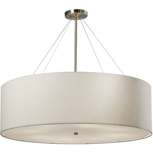 Textile 8 Light 36 inch Brushed Nickel Drum Pendant Ceiling Light, Classic Family, EVOLV