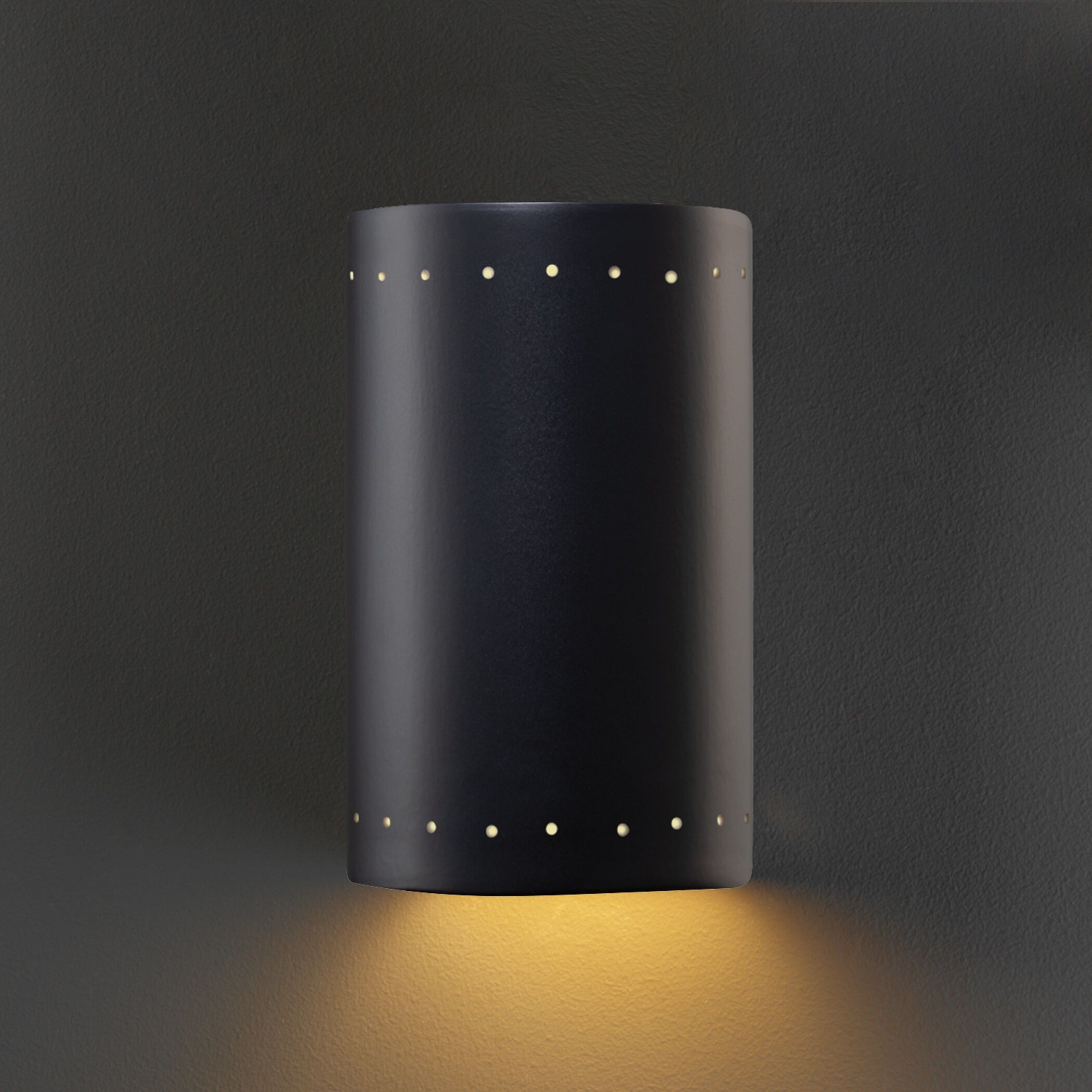 Ambiance Cylinder 1 Light 9.5 inch Carbon Matte Black Outdoor Wall Sconce, Small