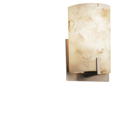 Alabaster Rocks Wall Sconce Wall Light in Brushed Nickel, Incandescent