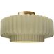 Radiance Collection - Pleated Tier 1 Light 16.5 inch Vanilla Gloss and Brushed Brass Semi-Flush Ceiling Light in Replaceable Bulb, 16.5W x 8H, Form+Finish+Function