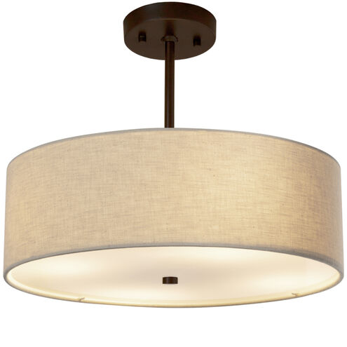 Textile LED 18 inch Dark Bronze Pendant Ceiling Light