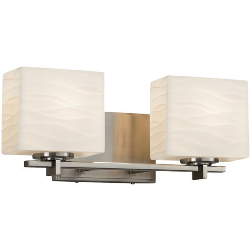 Porcelina 2 Light 15.5 inch Polished Chrome Vanity Light Wall Light in Waves, Incandescent
