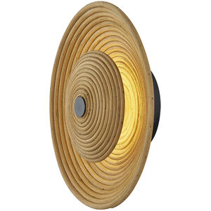 Rattan Collection LED 12 inch Matte Black ADA Wall Sconce Wall Light, Caribe Family