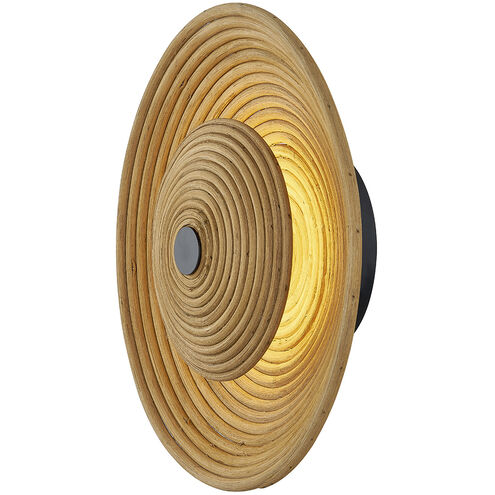 Rattan Collection LED 12 inch Matte Black ADA Wall Sconce Wall Light, Caribe Family