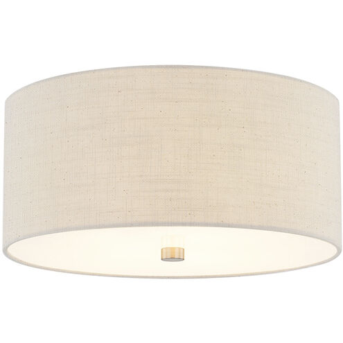 Textile Collection 3 Light 14 inch Brushed Nickel Flush Mount Ceiling Light in Cream (CandleAria), Classic Family
