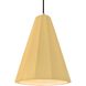 Radiance Collection - Fluted Pendant Ceiling Light in Polished Chrome, Dedicated LED, Black Cord, Muted Yellow, 9W x 13H, Form+Finish+Function