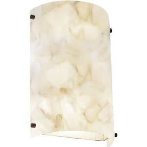 Alabaster Rocks LED 8 inch Polished Chrome Wall Sconce Wall Light in 1000 Lm LED, Finials