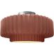 Radiance Collection - Pleated Tier 1 Light 16.5 inch Canyon Clay and Brushed Nickel Semi-Flush Ceiling Light in Replaceable Bulb, 16.5W x 8H, Form+Finish+Function