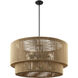 Eco Collection - Milos Family 8 Light 36 inch Matte Black and Natural Drum Pendant Ceiling Light in 36" D x 36" W x 18.75" H, EVOLV