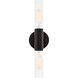Fusion Collection - Rimini Family 2 Light 4.25 inch Matte Black and Clear Ribbed ADA Wall Sconce Wall Light, EVOLV