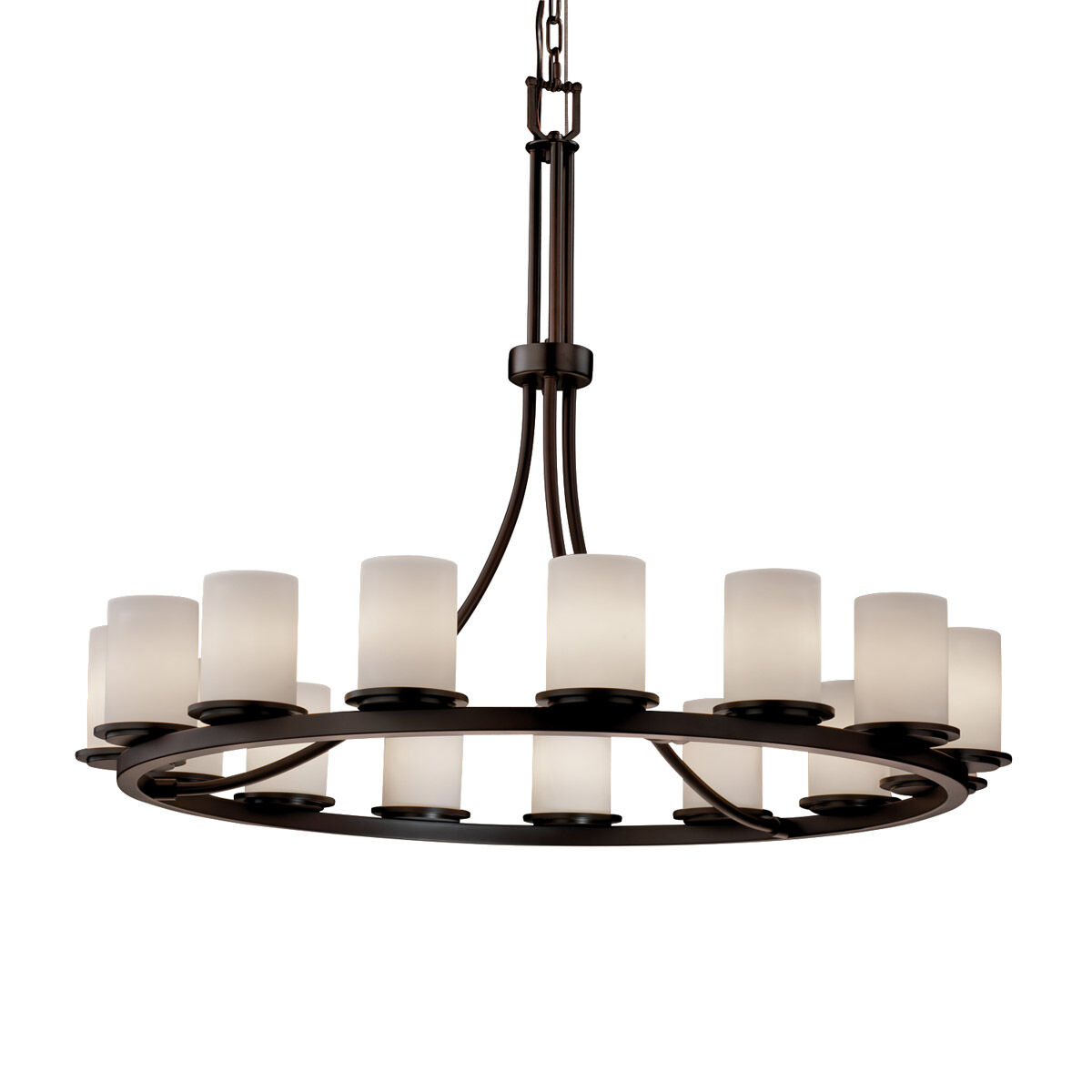 Fusion LED 42 inch Dark Bronze Chandelier Ceiling Light in 10500 Lm LED, Seeded Fusion