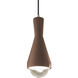 Radiance Collection - Erlen 1 Light 4.75 inch Canyon Clay and Antique Brass Pendant Ceiling Light in Replaceable Bulb, Black, Form+Finish+Function