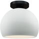 Radiance 1 Light 7 inch Gloss White and Matte Black Semi Flush Ceiling Light