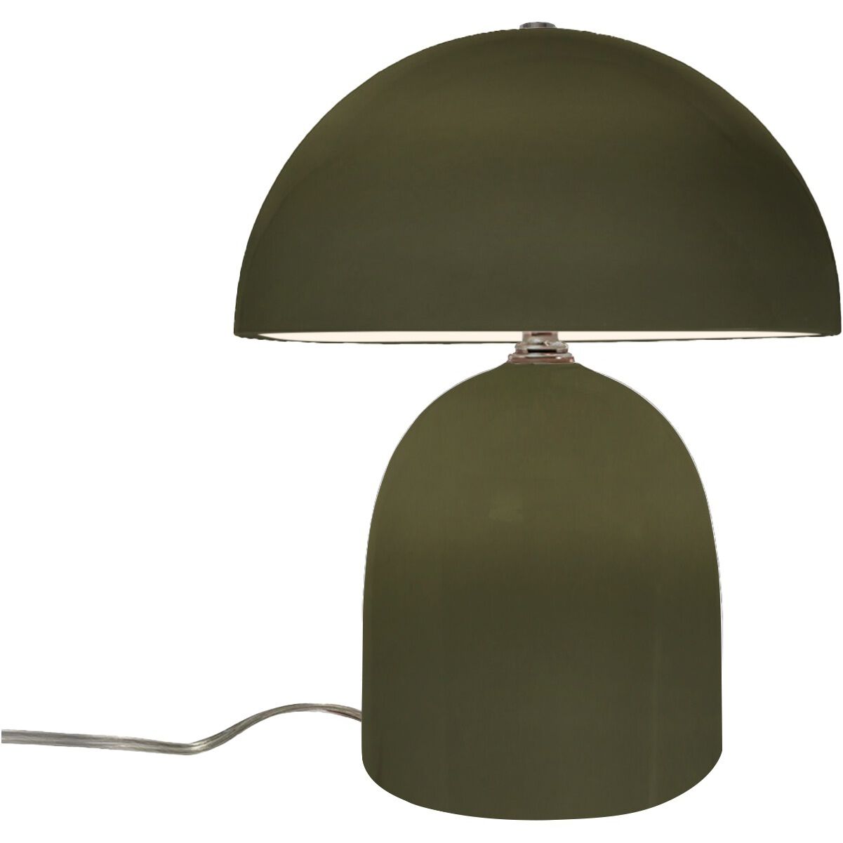 Portable 12 inch 60.00 watt Matte Green and Polished Nickel Portable Lamp Portable Light