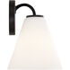 Fusion Collection - Pavia Family 1 Light 6.75 inch Matte Black and Opal Wall Sconce Wall Light, EVOLV