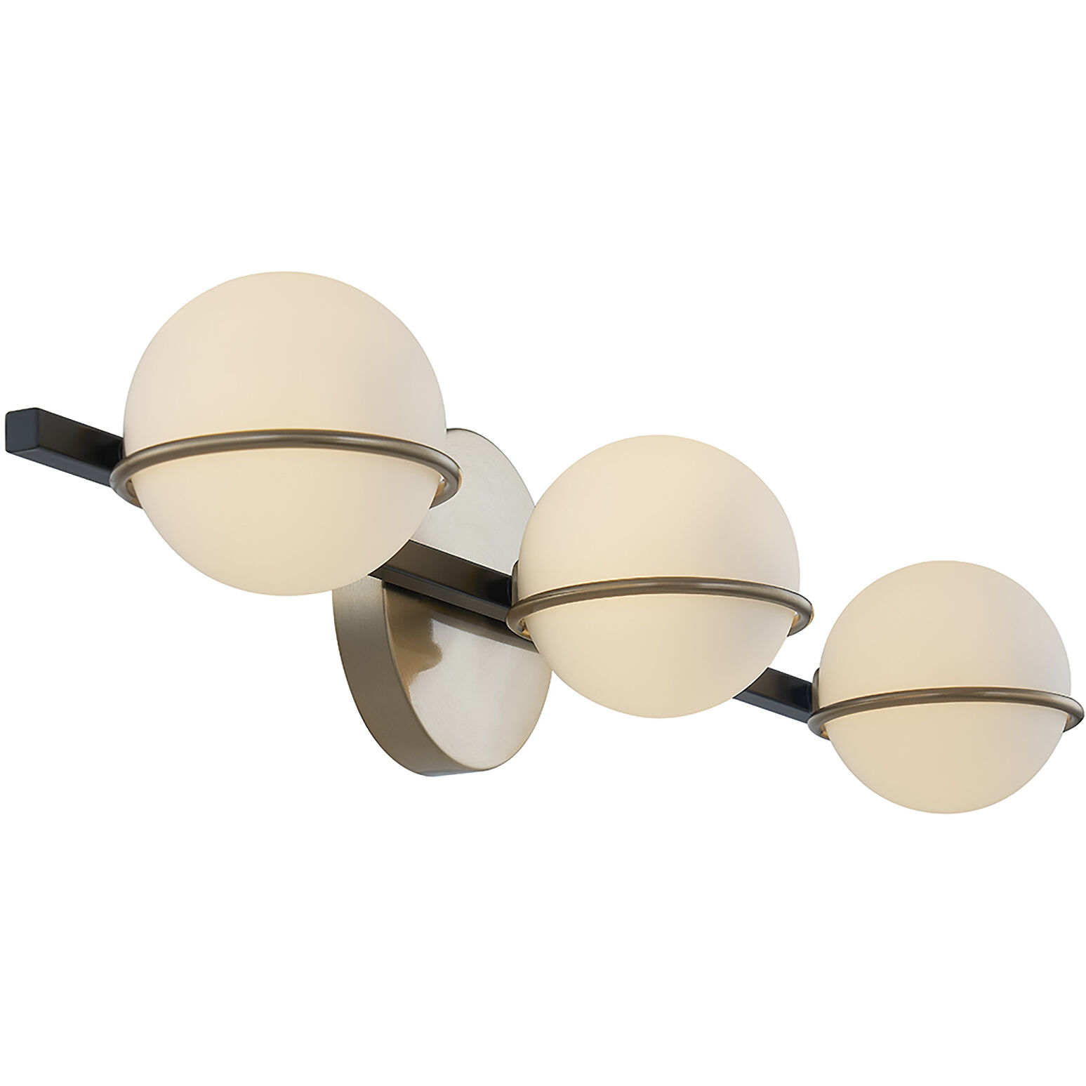 Fusion LED 23 inch Matte Black Bath Bar Wall Light in Matte Black and Brass