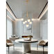 Fusion Collection - Noho Family 7 Light 25 inch Brushed Brass and Etched Opal Chandelier Ceiling Light in 25" D x 25" W x 28.25" H, EVOLV