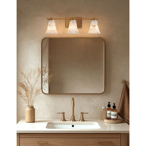 Alabaster Rocks LED 26 inch Brushed Brass Bath Bar Wall Light