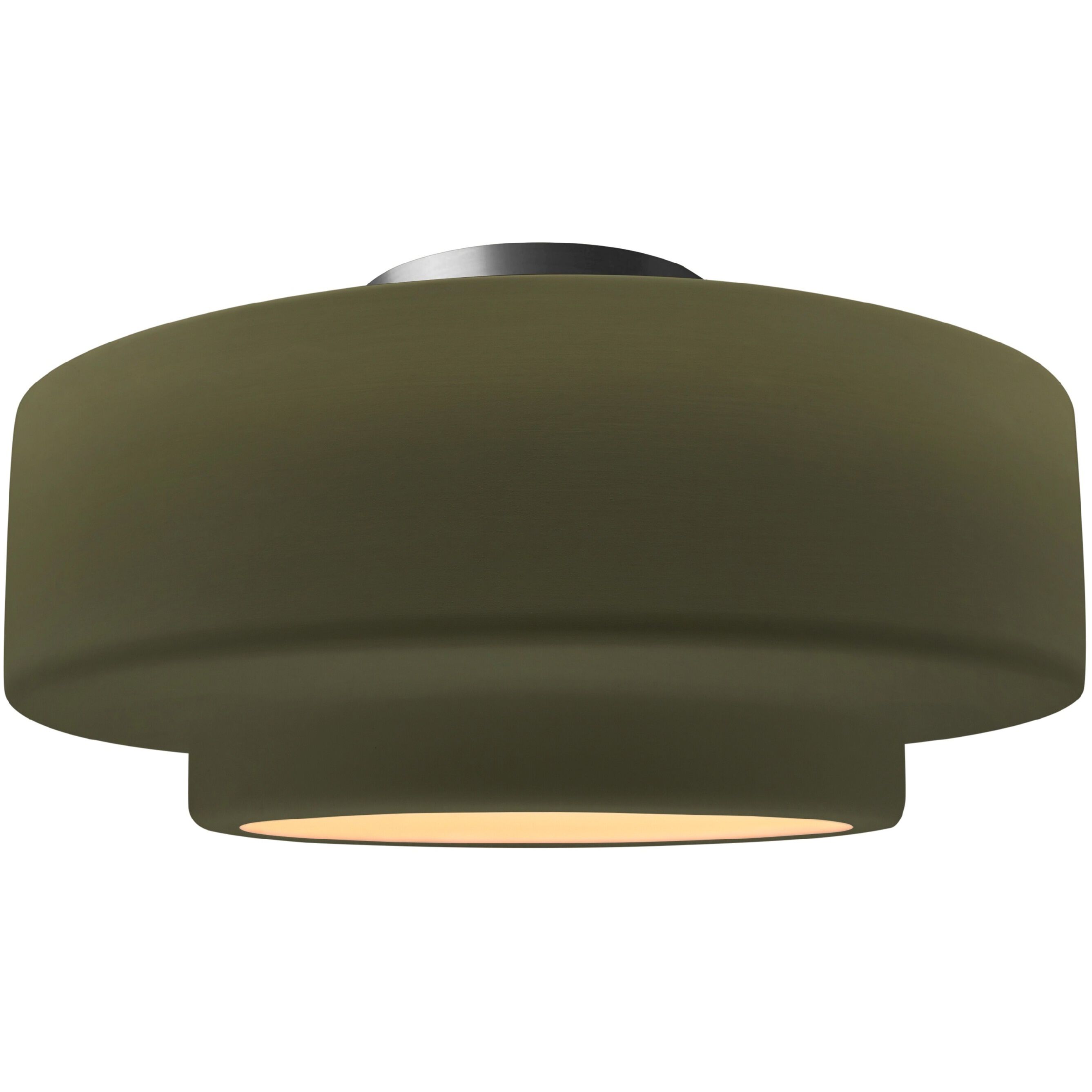 Radiance Collection - Tier 1 Light 16.5 inch Matte Green and Brushed Nickel Semi-Flush Ceiling Light in Replaceable Bulb, 16.5W x 8H, Form+Finish+Function