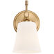 Fusion Collection - Tulsi Family 1 Light 5.25 inch Brushed Brass and Opal Wall Sconce Wall Light, EVOLV