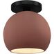Radiance 1 Light 10 inch Canyon Clay and Matte Black Semi Flush Ceiling Light