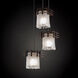 Metropolis 3 Light 7 inch Dark Bronze Pendant Ceiling Light in White Frosted (Veneto Luce), Square with Rippled Rim