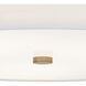 Textile Collection - Genova Family 18 inch Brushed Brass and White Linen Semi-Flush Ceiling Light in 18" D x 18" W x 8.75" H, EVOLV