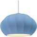 Radiance Collection - Fluted Pendant Ceiling Light in Polished Chrome, White Cord, Replaceable Bulb, Sky Blue, Form+Finish+Function