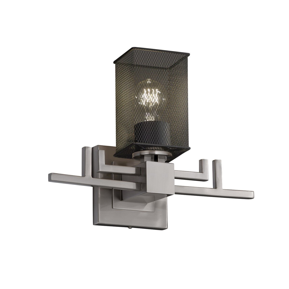 Aero 1 Light 14.25 inch Brushed Nickel Wall Sconce Wall Light in Square with Flat Rim