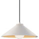 Radiance Collection - Flare 1 Light 11.75 inch Matte White/Champagne Gold and Brushed Nickel Pendant Ceiling Light in Replaceable Bulb, Black, Form+Finish+Function
