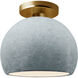 Radiance 1 Light 7 inch Brushed Brass and Concrete Semi-Flush Ceiling Light