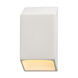 Ambiance LED 5 inch Matte White with Champagne Gold ADA Wall Sconce Wall Light, Closed Top Fixture, Tapered Rectangle