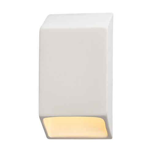 Ambiance LED 5 inch Matte White with Champagne Gold ADA Wall Sconce Wall Light, Closed Top Fixture, Tapered Rectangle